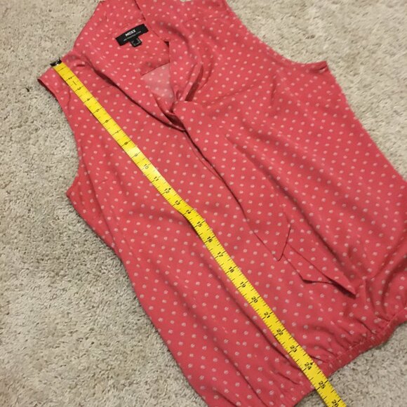 Coral Pink & Pearl Polka Dot Bow Tie Bubble Hem Tank - Picture 15 of 16